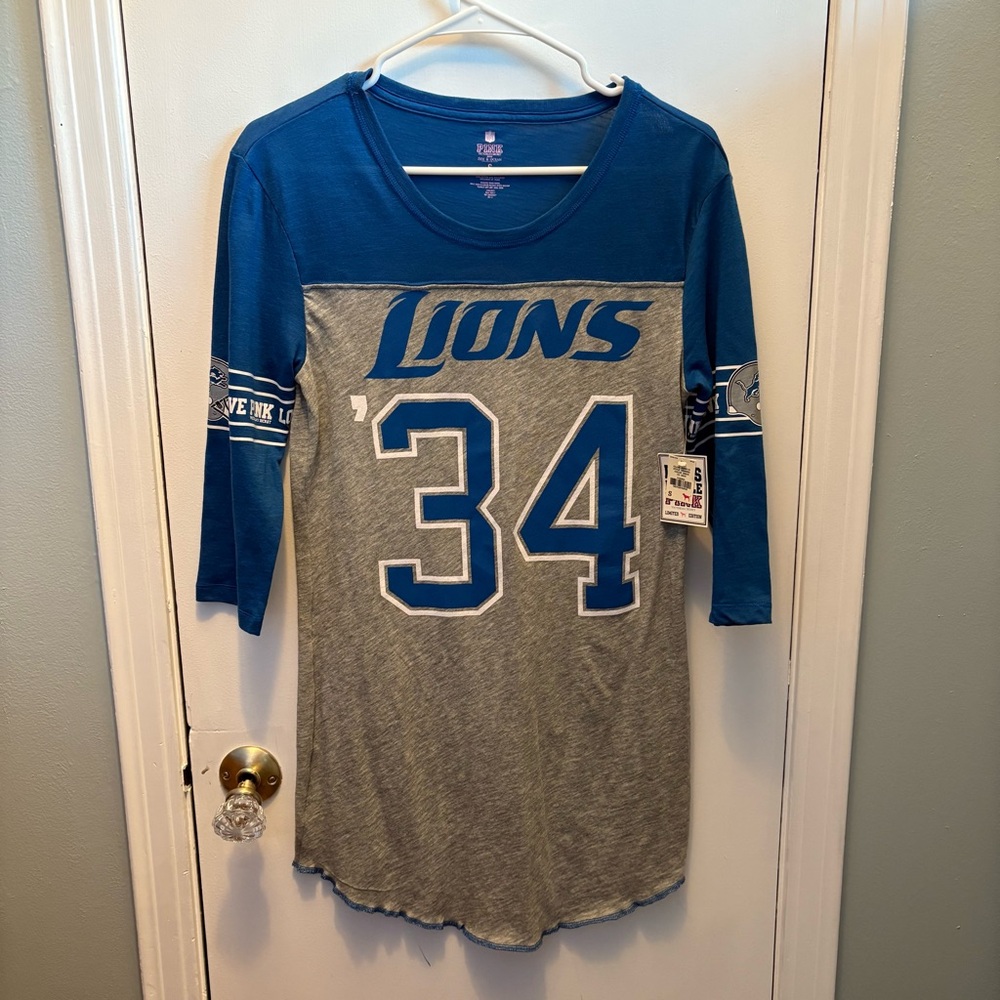 Victoria’s Secret Pink NFL Detroit Lions night shirt size small NWT